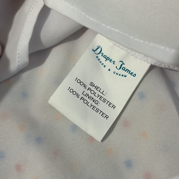 Draper James White Swiss Dot Tiered Dress Size 10 - Picture 9 of 13